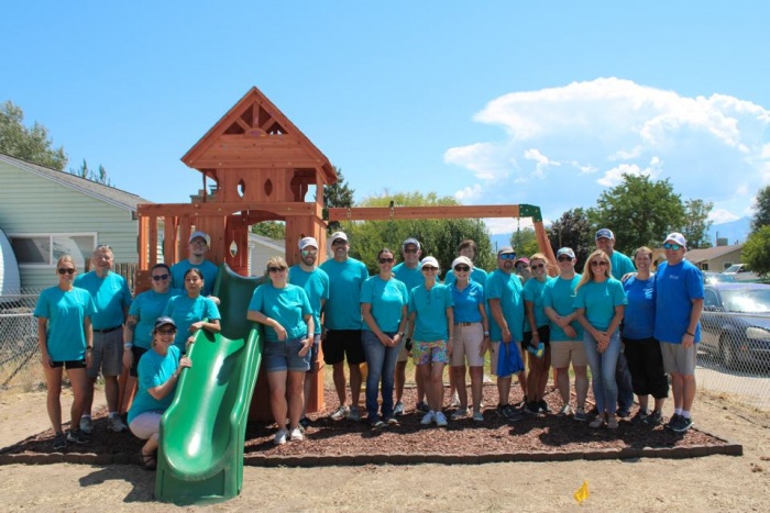 On Saturday July 30 2022 team members and leaders from Chartway and the Chartway Promise Foundation and Roc Solid Foundation built a backyard playset for 2 year old hero Kaydee who is fighting leukemia